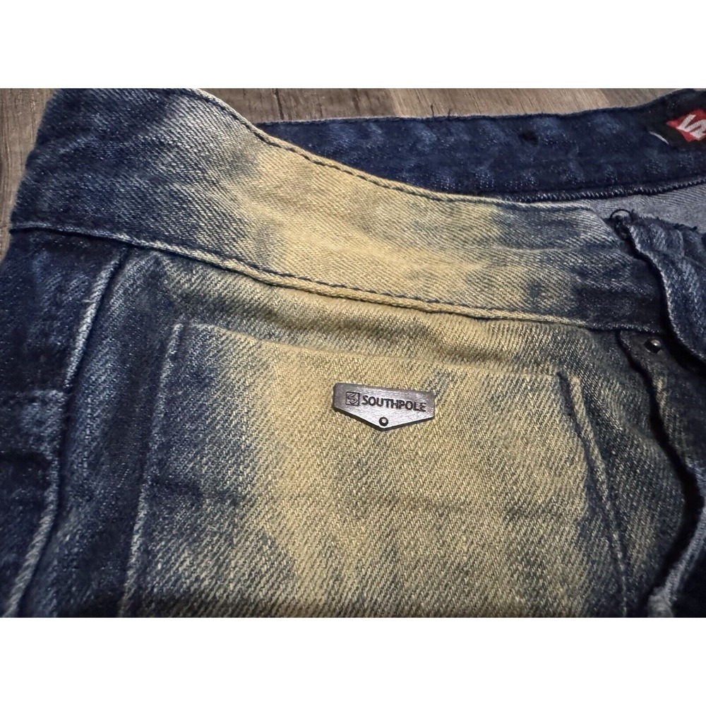 Vintage Southpole Baggy‎ Jean Shorts Jorts Mens 40 Blue Y2K Grunge Bermuda Skate - Picture 3 of 9